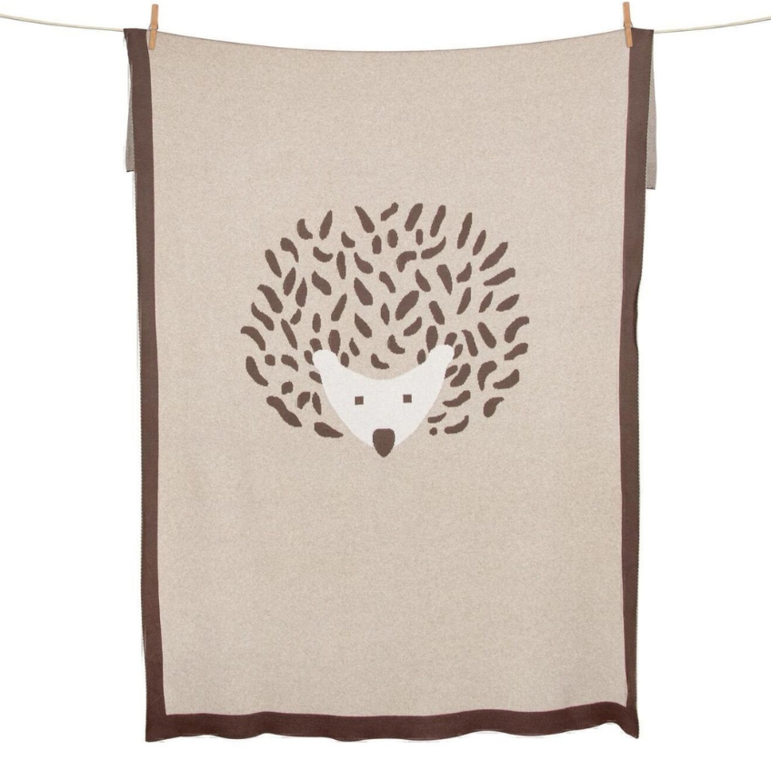 Béžová bavlněná dětská deka Quax Hedgehog 160 x 100 cm Quax