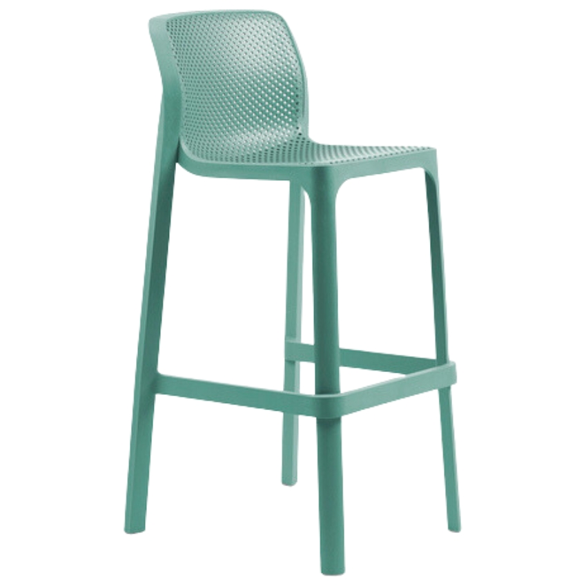 Nardi Tyrkysově modrá plastová zahradní barová židle Net 76 cm Nardi