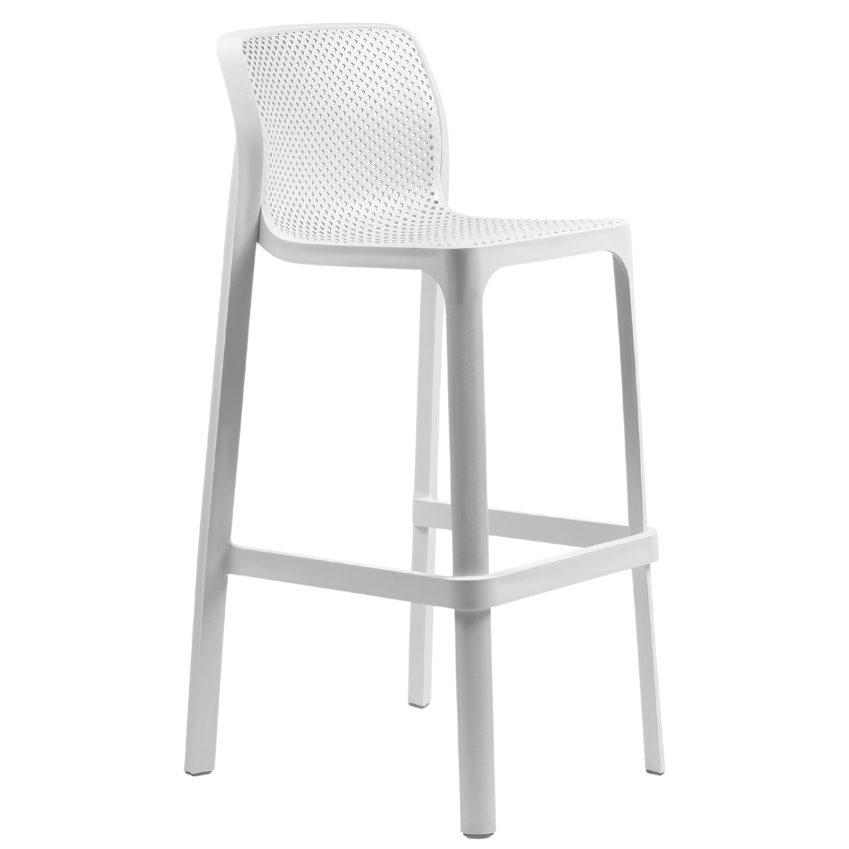 Nardi Bílá plastová zahradní barová židle Net 76 cm Nardi