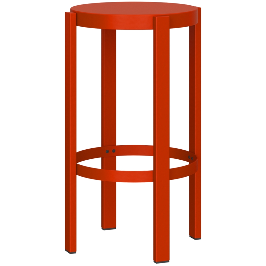 Noo.ma Červená kovová barová židle Doon 65 cm Noo.ma