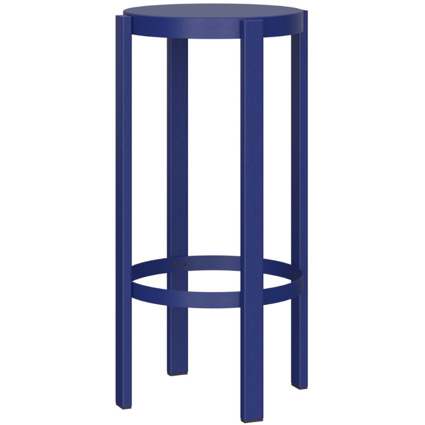 Noo.ma Modrá kovová barová židle Doon 75 cm Noo.ma