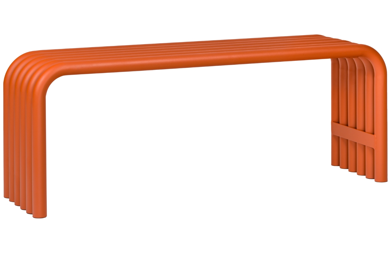Noo.ma Oranžová kovová lavice Nokk 114 cm Noo.ma