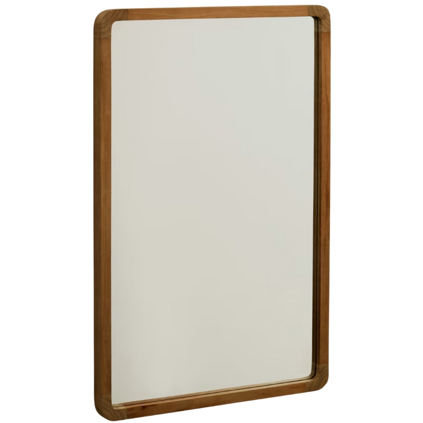 Hnědé teakové nástěnné zrcadlo Kave Home Shamel 70 x 45 cm Kave Home