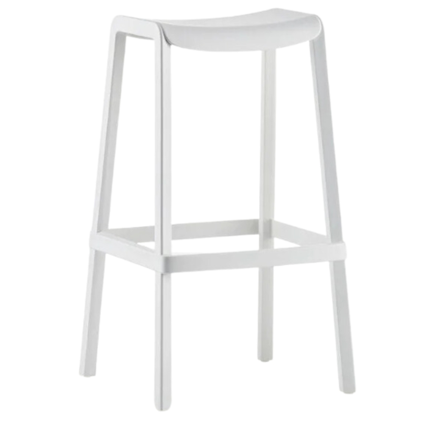 Pedrali Bílá plastová barová stolička Dome 267 65 cm Pedrali
