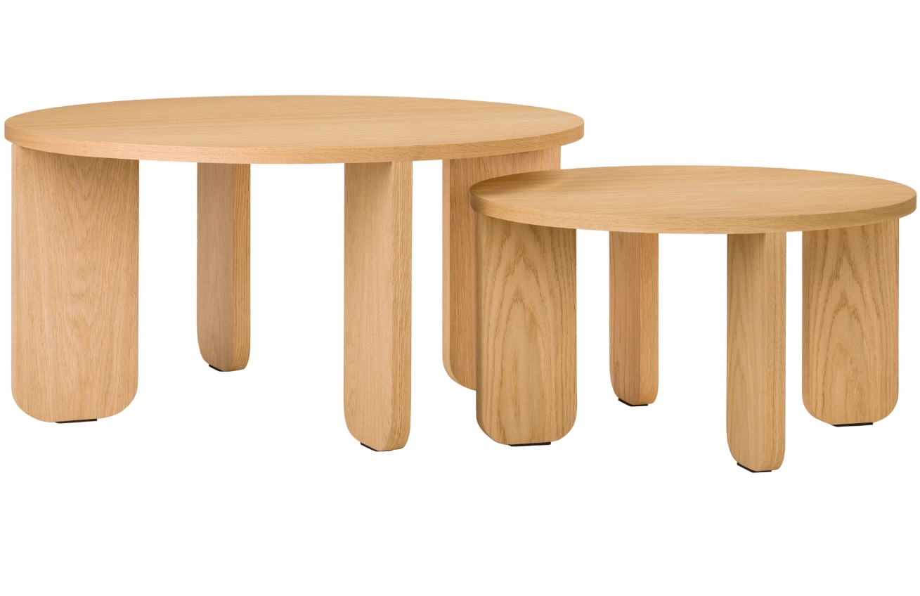 Noo.ma Set dvou dubových konferenčních stolků Kuvu 75/55 cm Noo.ma