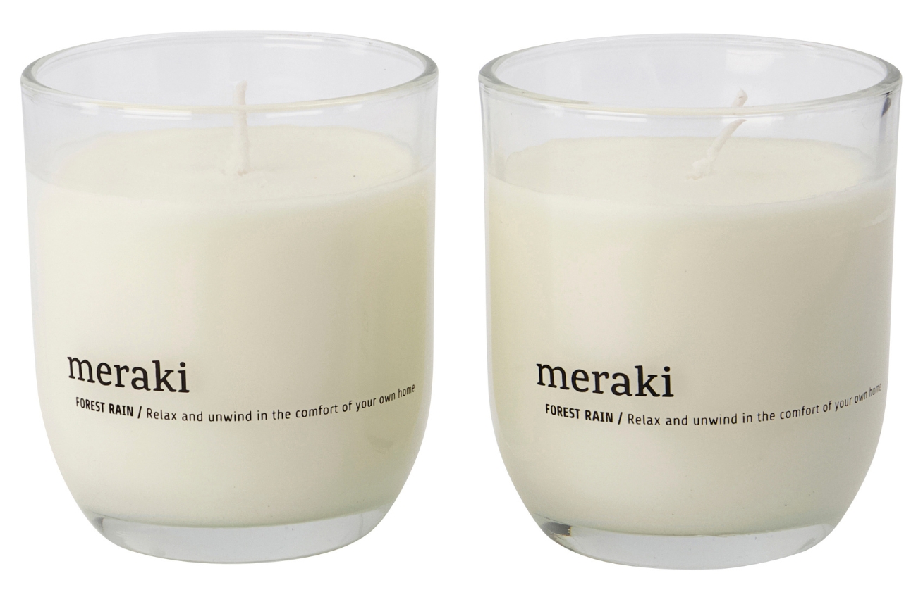 Sada dvou sójových vonných svíček Meraki Forest Rain Meraki