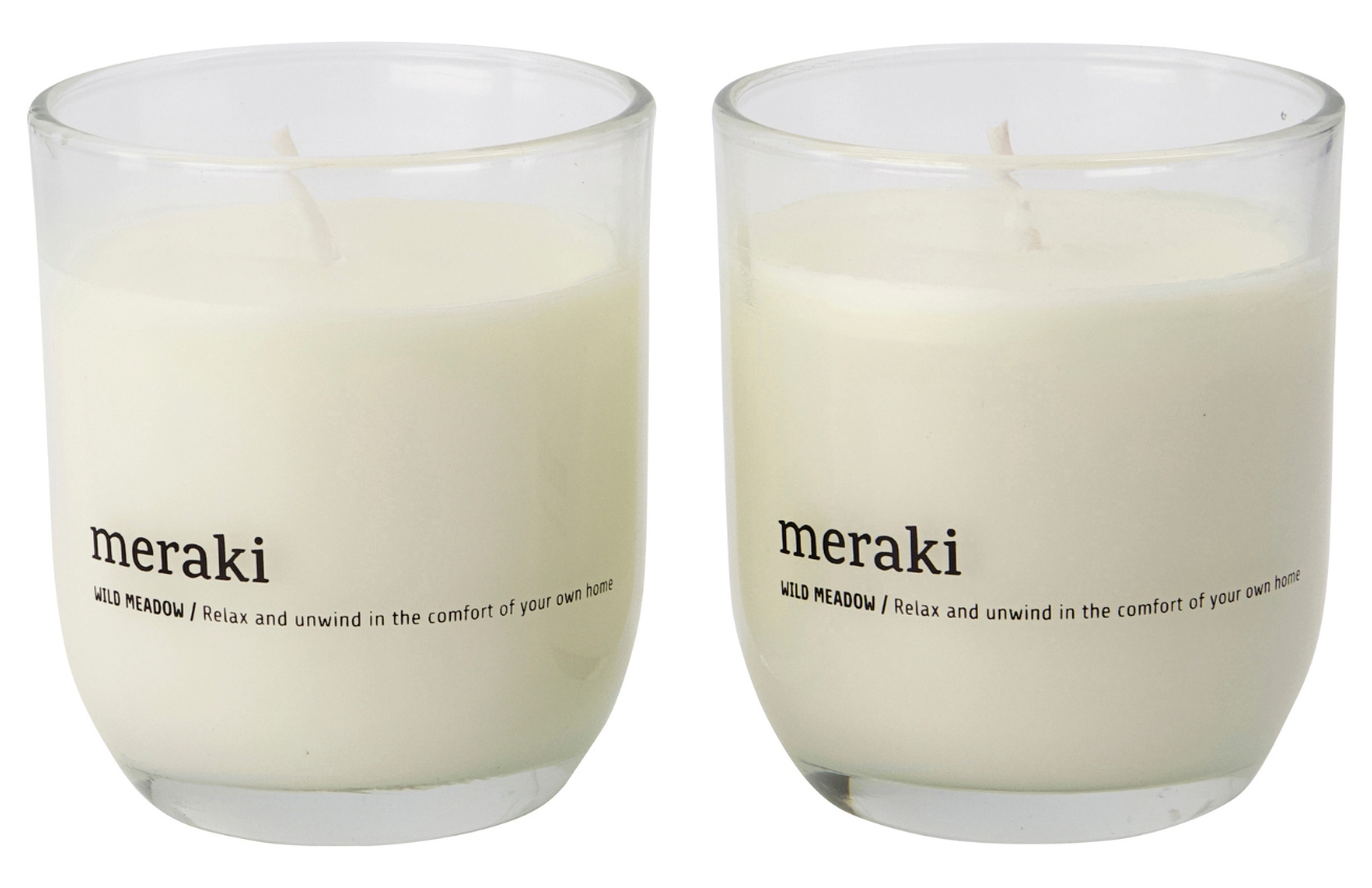 Sada dvou sójových vonných svíček Meraki Wild Meadow Meraki