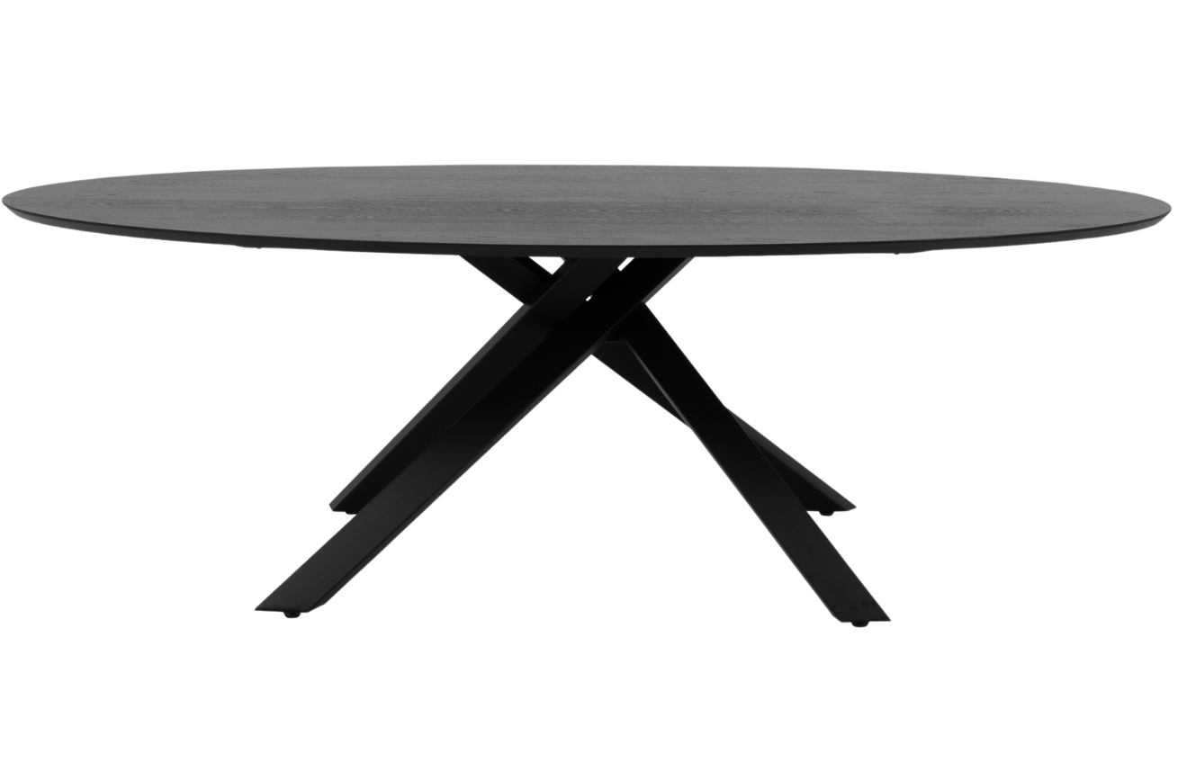 Černý dřevěný oválný jídelní stůl Tenzo Cox 240 x 120 cm Tenzo