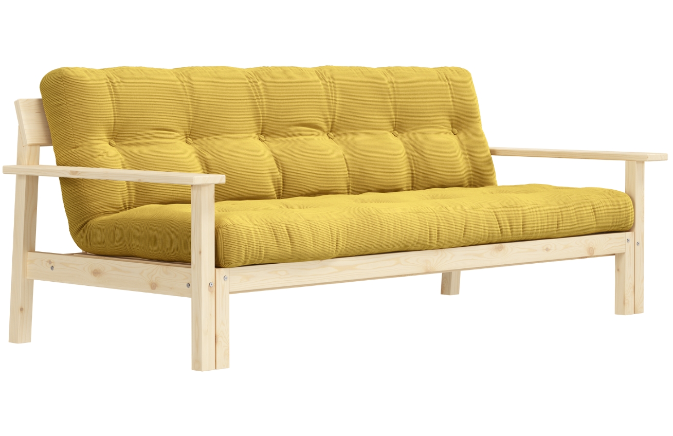 Žlutá manšestrová trojmístná rozkládací pohovka Karup Design Unwind 218 cm Karup Design
