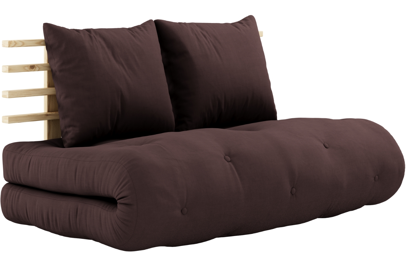 Tmavě hnědá dvoumístná rozkládací pohovka Karup Design Shin Sano 140 cm Karup Design