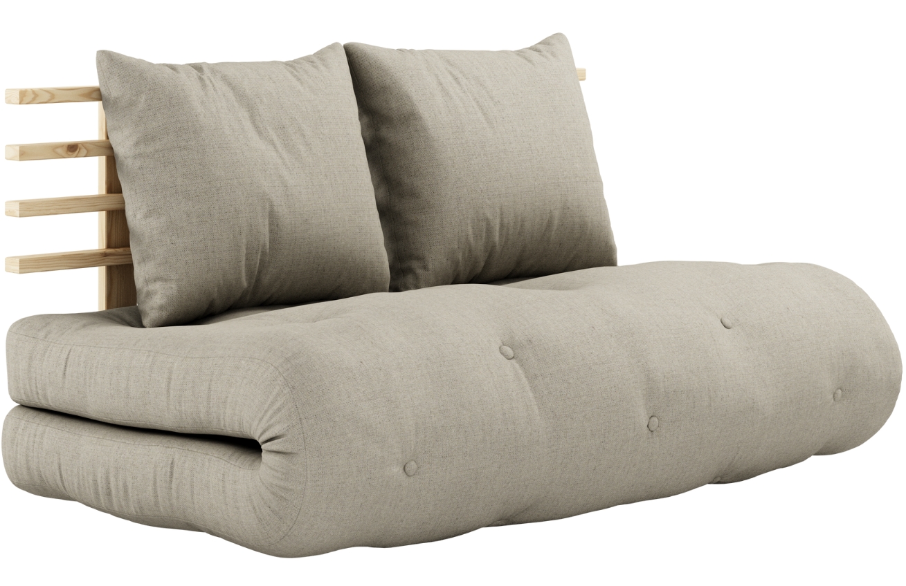 Šedá lněná dvoumístná rozkládací pohovka Karup Design Shin Sano 140 cm Karup Design