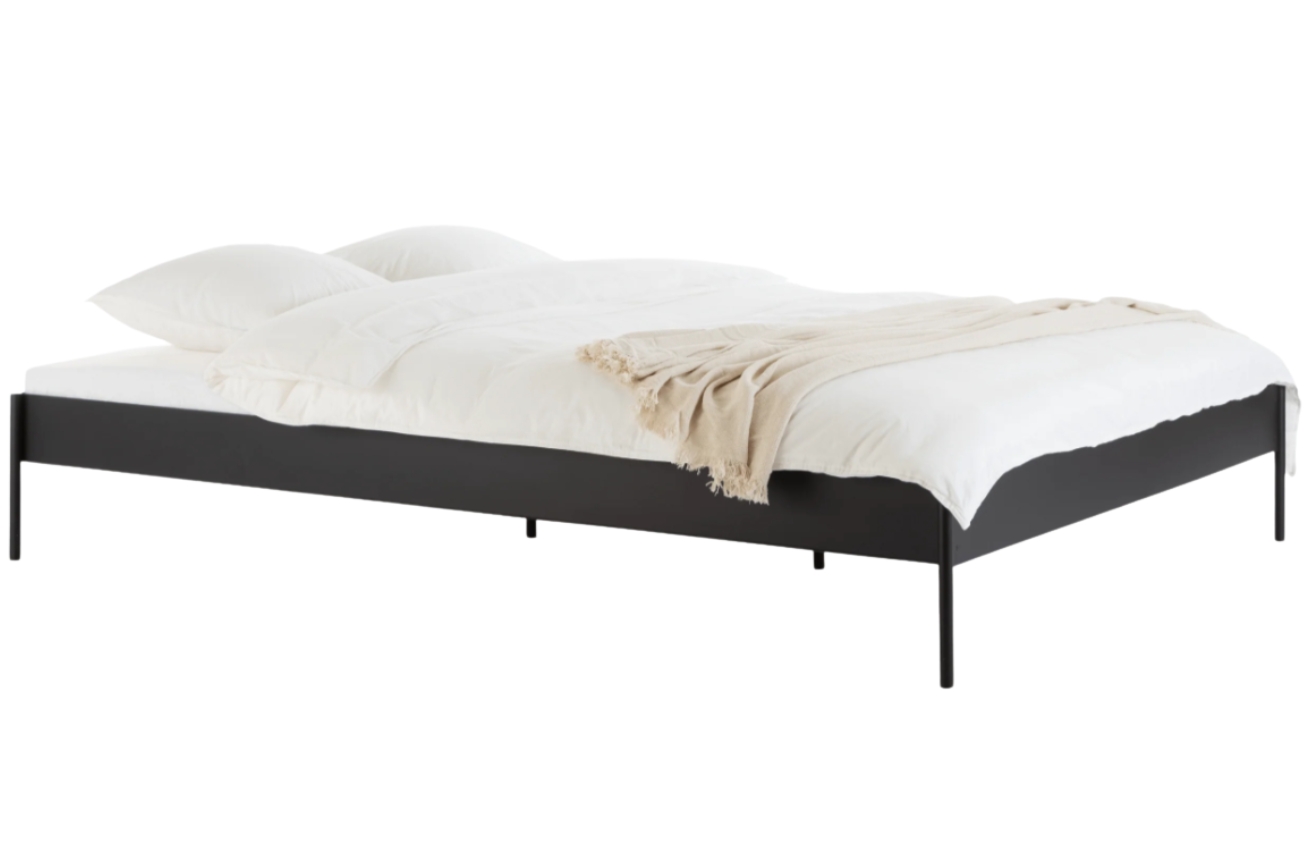 Noo.ma Černá kovová dvoulůžková postel Eton 160 x 200 cm Noo.ma