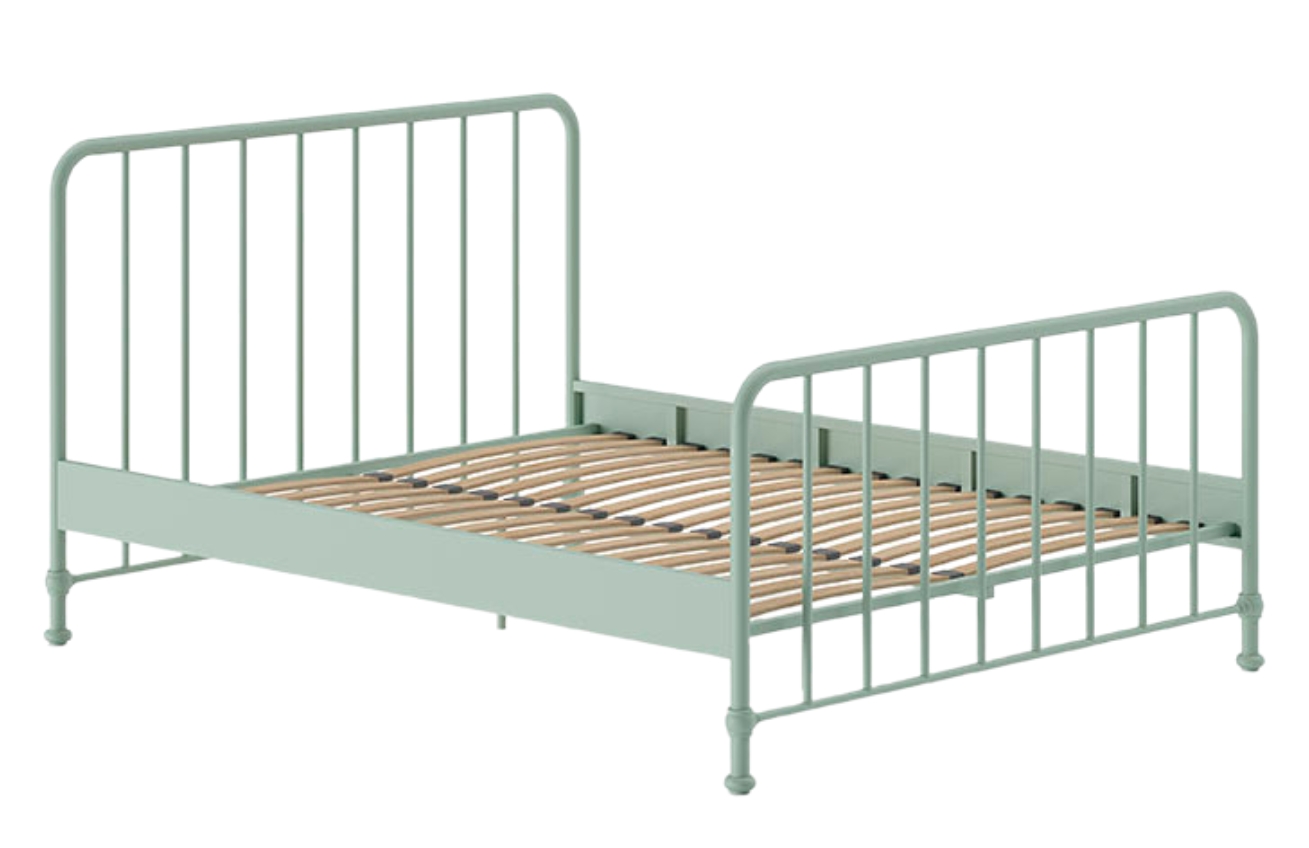 Olivově zelená kovová postel Vipack Bronxx 160 x 200 cm Vipack