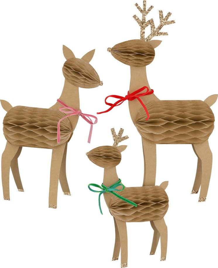 Vánoční figurky v sadě 3 ks Reindeer Family – Meri Meri Meri Meri