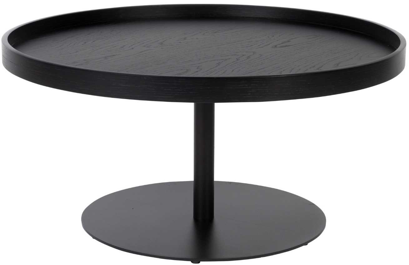 White Label Černý dřevěný konferenční stolek WLL YURI 70 cm White Label