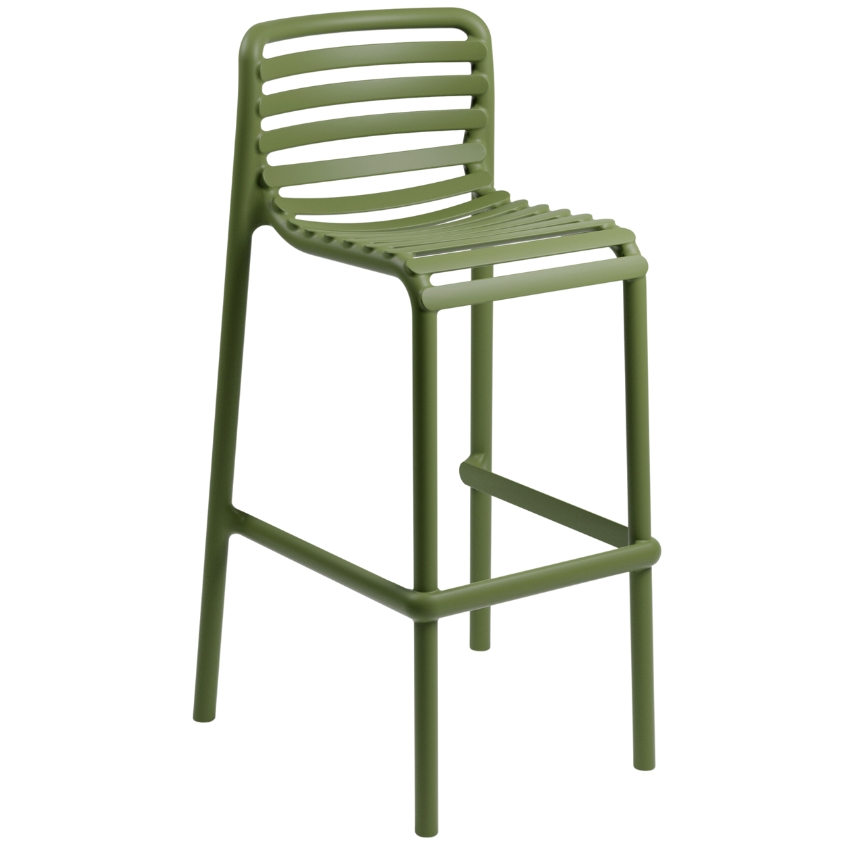 Nardi Zelená plastová zahradní barová židle Doga 75 cm Nardi