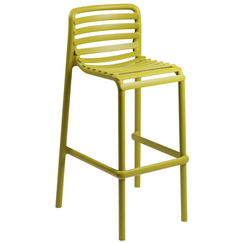 Nardi Žlutá plastová zahradní barová židle Doga 75 cm Nardi