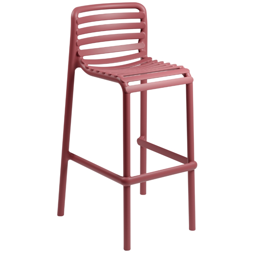 Nardi Červená plastová zahradní barová židle Doga 75 cm Nardi