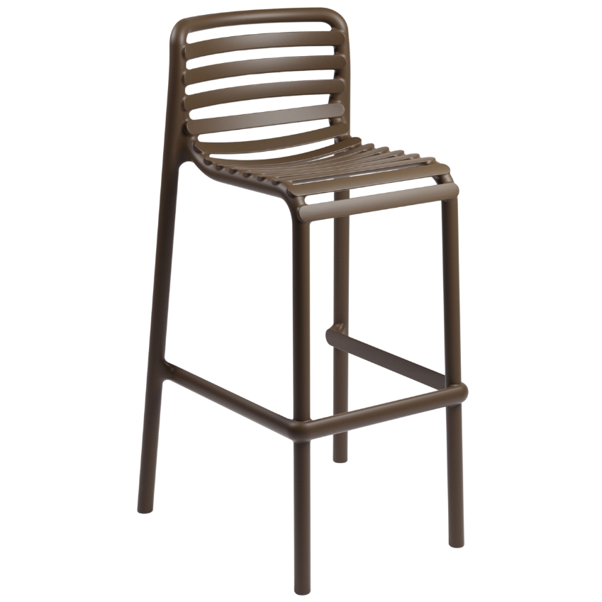 Nardi Hnědá plastová zahradní barová židle Doga 75 cm Nardi