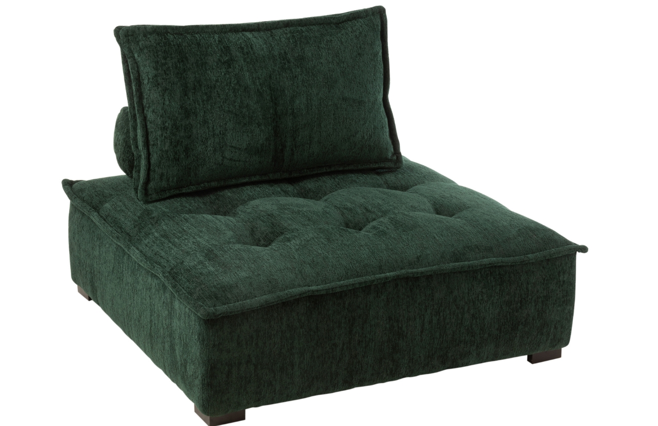Tmavě zelený čalouněný modul J-line Jasperina 114 x 114 cm J-line