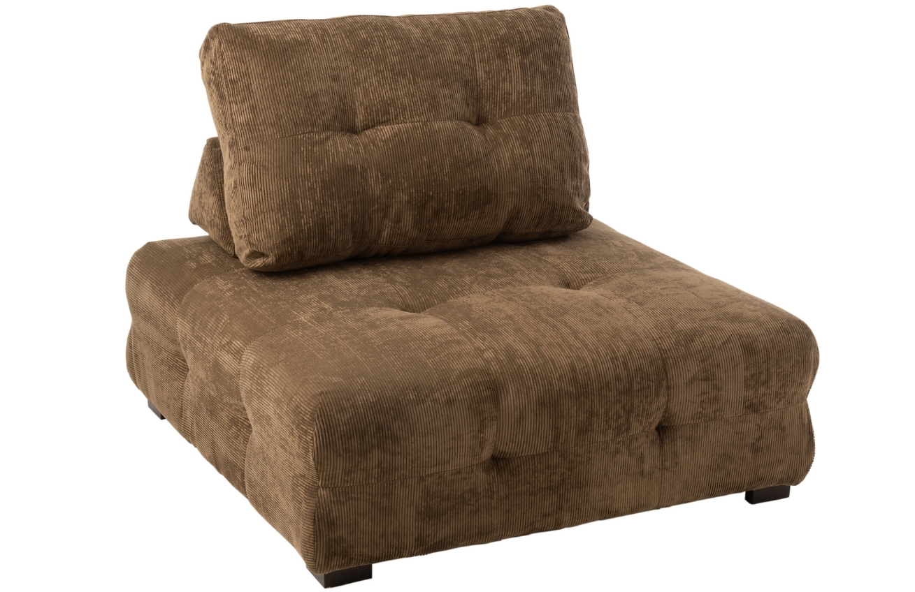 Hnědý manšestrový modul J-line Jasperina 117 x 117 cm J-line