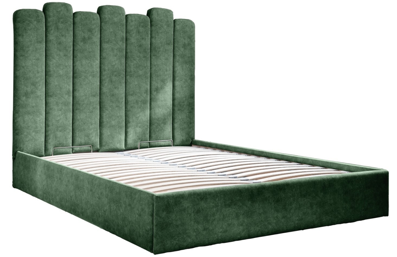 Zelená sametová dvoulůžková postel Miuform Dreamy Aurora 160 x 200 cm Miuform