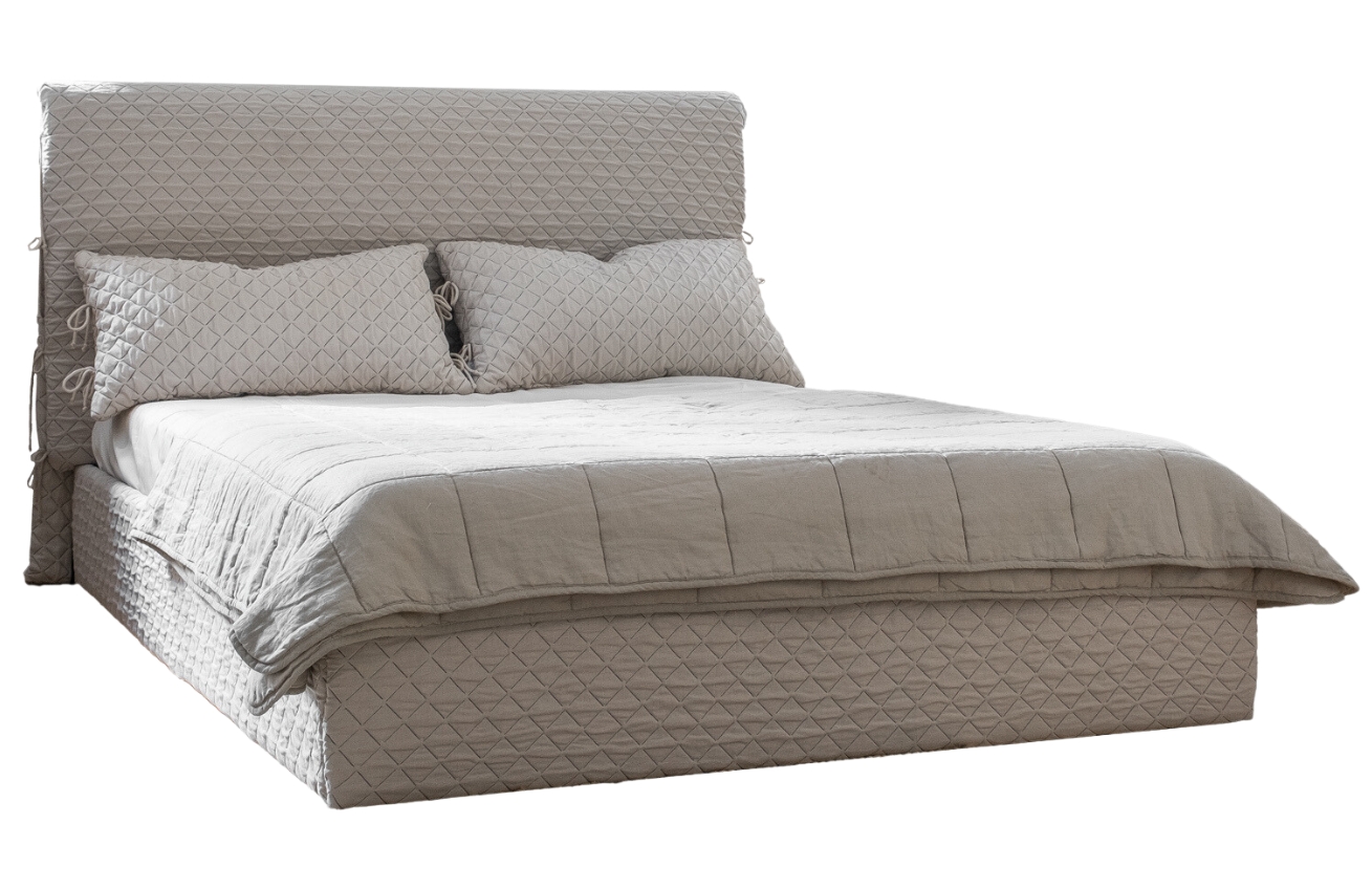 Béžová čalouněná dvoulůžková postel Miuform Sleepy Luna 160 x 200 cm Miuform