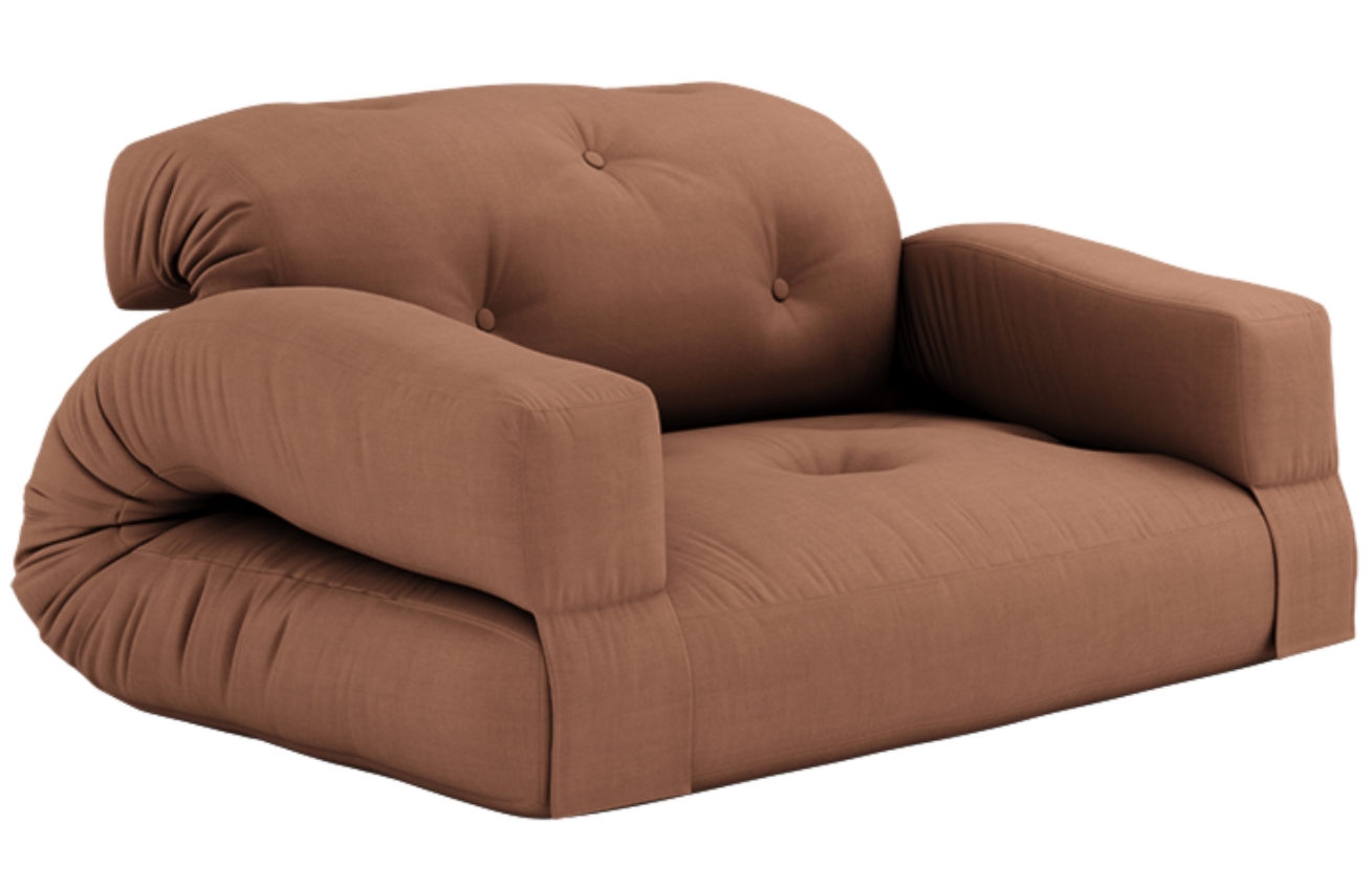 Hnědá dvoumístná rozkládací pohovka Karup Design Hippo 140 cm Karup Design