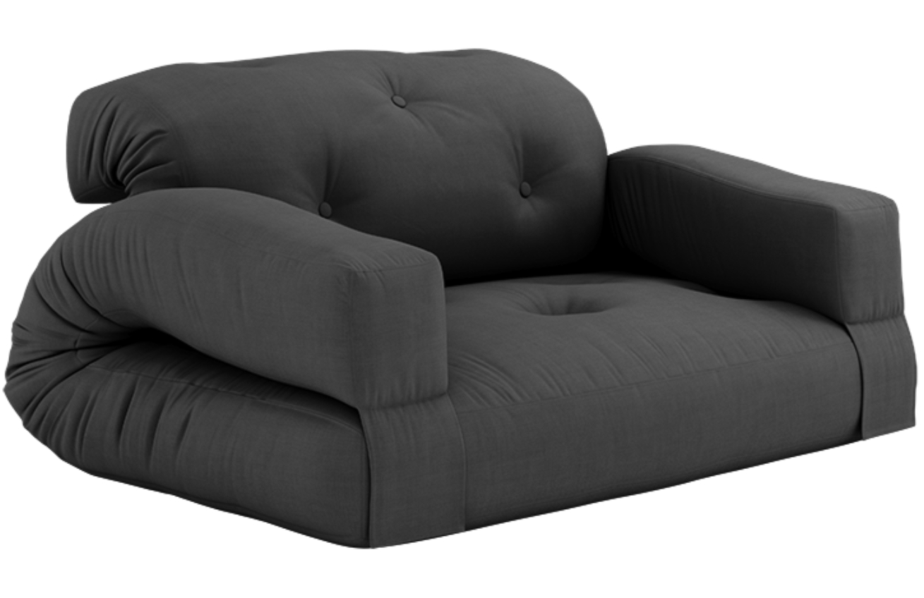 Tmavě šedá dvoumístná rozkládací pohovka Karup Design Hippo 140 cm Karup Design