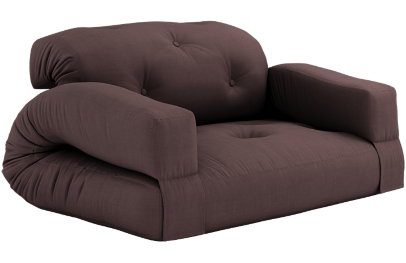 Tmavě hnědá dvoumístná rozkládací pohovka Karup Design Hippo 140 cm Karup Design