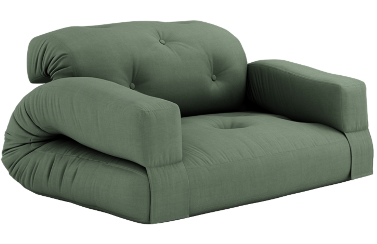 Zelená dvoumístná rozkládací pohovka Karup Design Hippo 140 cm Karup Design