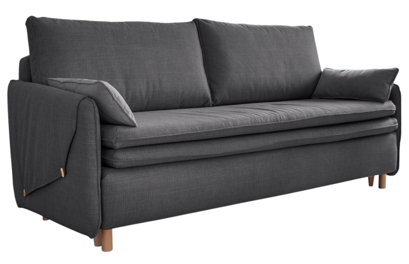Tmavě šedá čalouněná dvoumístná rozkládací pohovka Miuform Simon 207 cm Miuform
