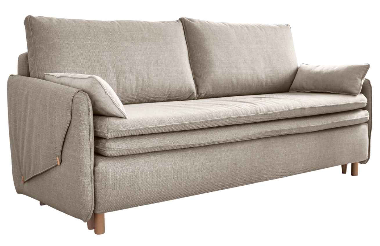 Béžová čalouněná dvoumístná rozkládací pohovka Miuform Simon 207 cm Miuform