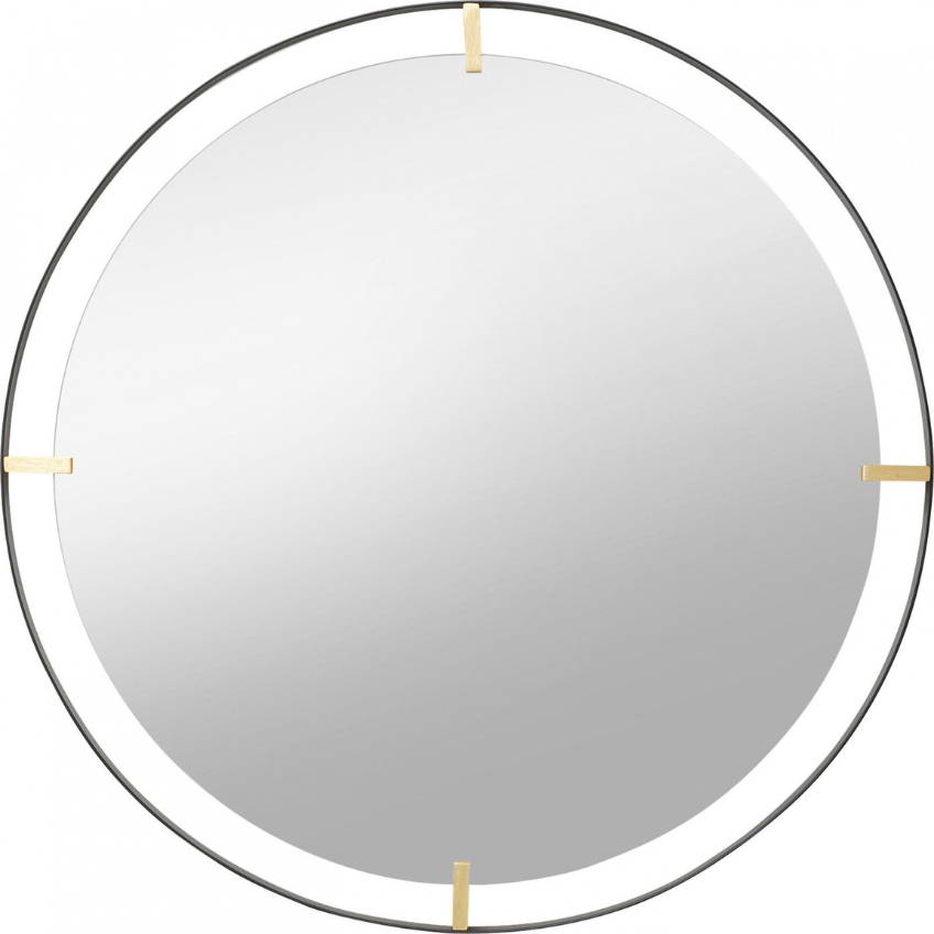 Kare Design Černo-zlaté kovové závěsné zrcadlo Betsy 90 cm Kare Design