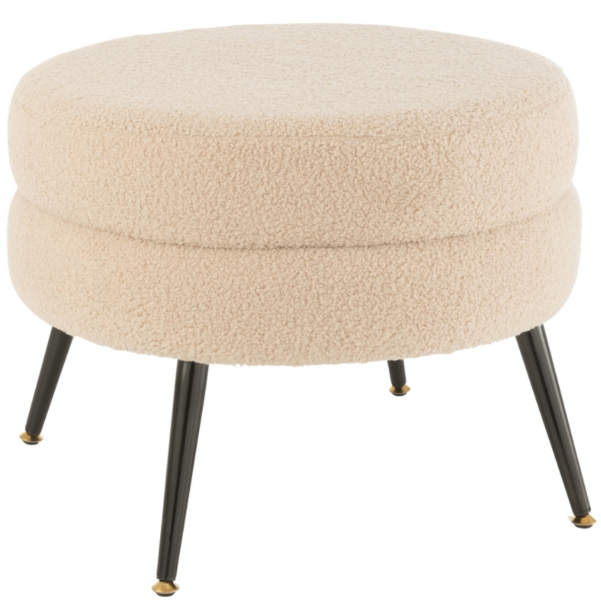 Béžový čalouněný taburet J-line Pimara 52 cm J-line