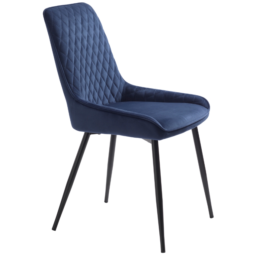 Modrá sametová jídelní židle Unique Furniture Milton Unique Furniture