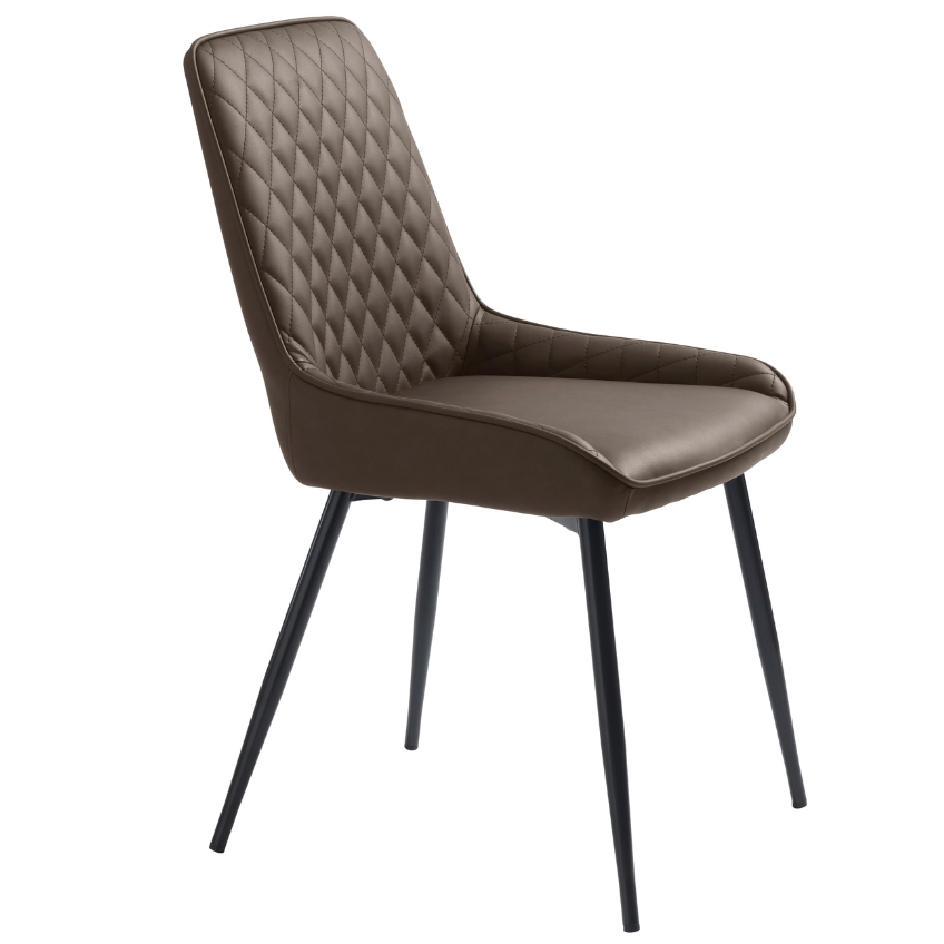 Tmavě hnědá koženková jídelní židle Unique Furniture Milton Unique Furniture
