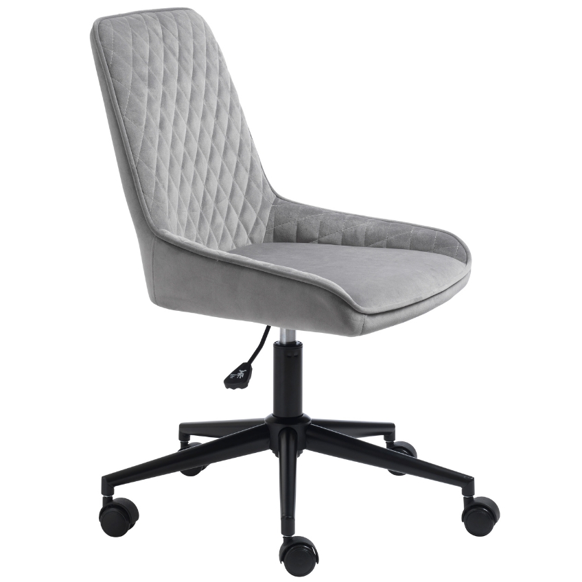 Šedé sametové otočné křeslo Unique Furniture Milton Unique Furniture