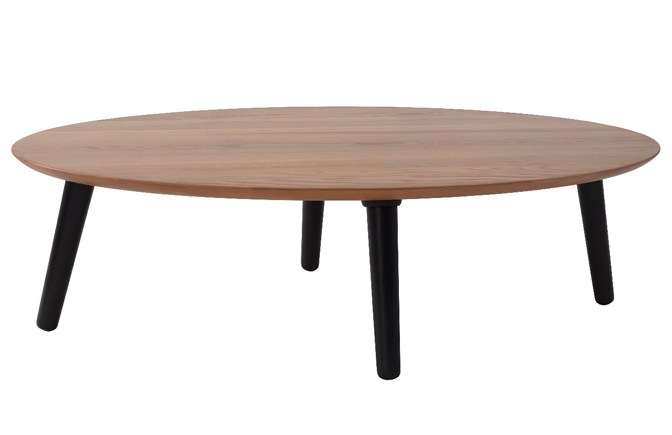 Dřevěný konferenční stolek RAGABA CONTRAST OVO 110 x 70 cm s černou podnoží Ragaba