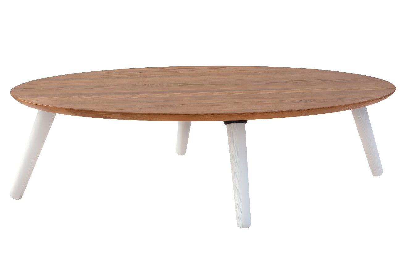 Dřevěný konferenční stolek RAGABA CONTRAST OVO 110 x 70 cm s bílou podnoží Ragaba