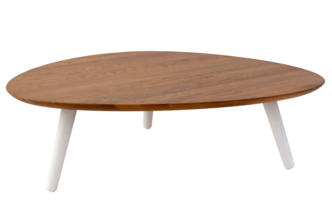 Dřevěný konferenční stolek RAGABA CONTRAST PICK 103 x 97 cm s bílou podnoží Ragaba