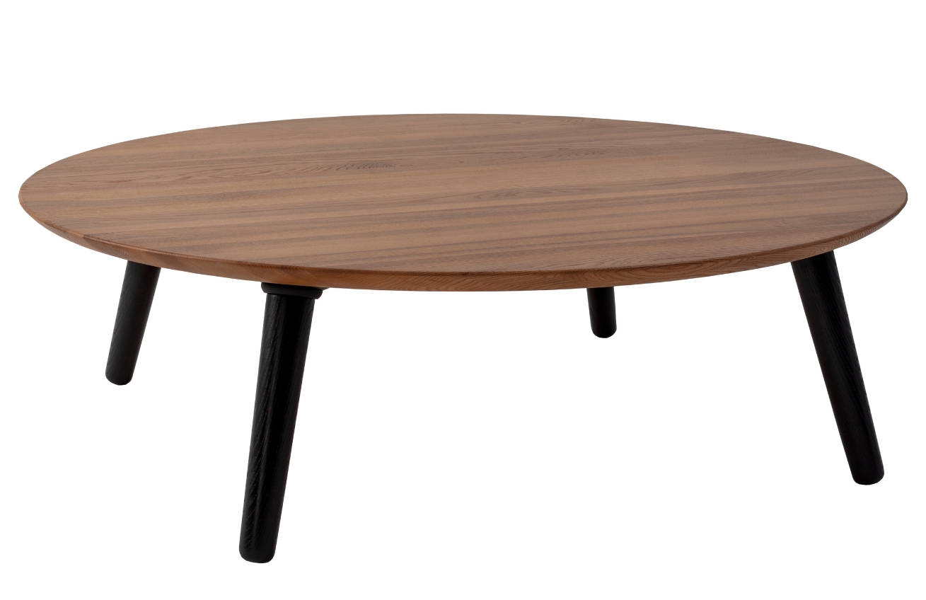 Dřevěný konferenční stolek RAGABA CONTRAST SLICE 100 cm s černou podnoží Ragaba