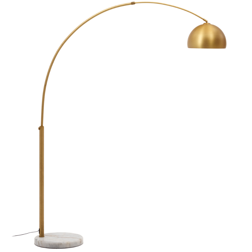 Zlatá kovová stojací lampa Kave Home Madali 160-185 cm Kave Home