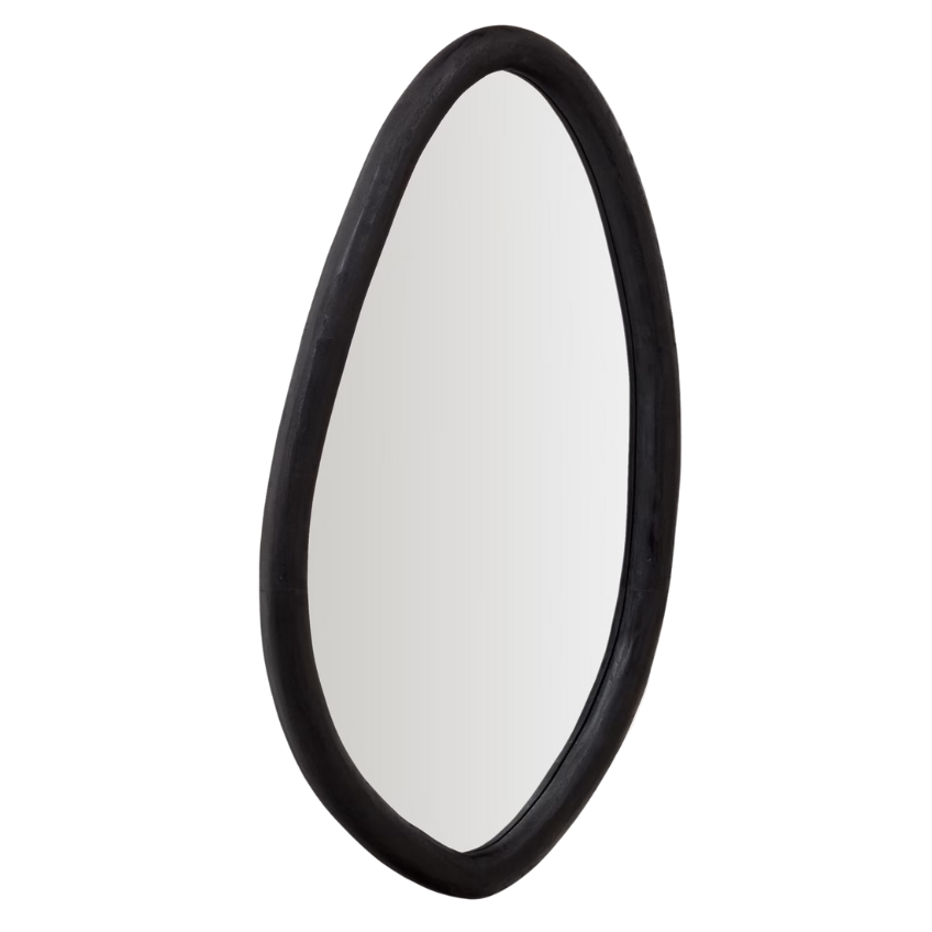 Černé dřevěné závěsné zrcadlo Kave Home Magrit 110 x 60 cm Kave Home