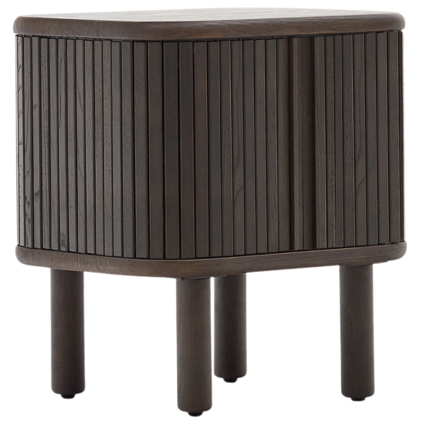 Tmavě hnědý dřevěný noční stolek Kave Home Mailen 50 x 40 cm Kave Home
