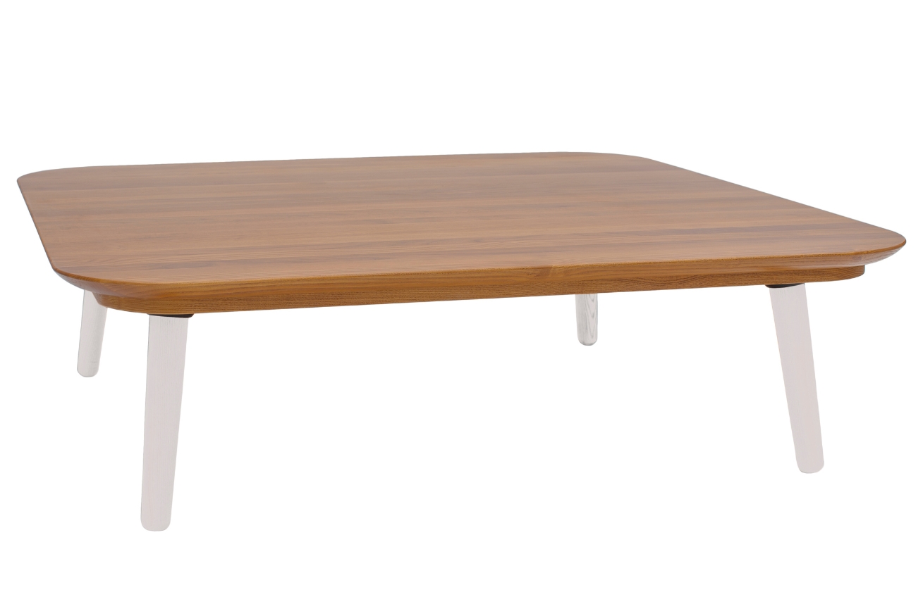 Dřevěný konferenční stolek RAGABA CONTRAST TETRA 110 x 110 cm s bílou podnoží Ragaba