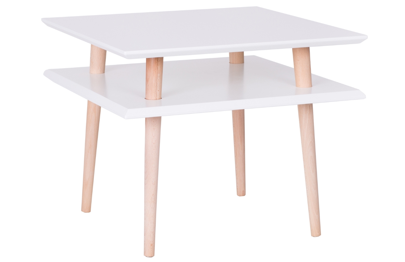 Bílý lakovaný konferenční stolek RAGABA SQUARE 55 x 55 cm Ragaba