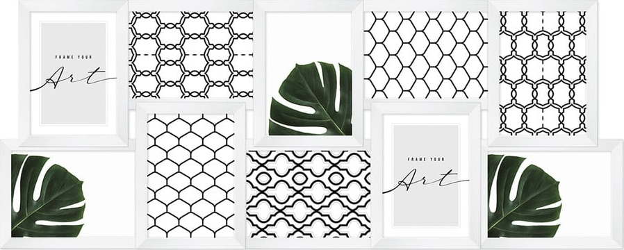 Bílý plastový rámeček na zeď 75x30 cm knor