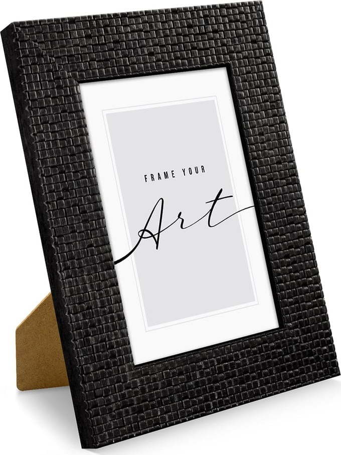 Matně černý plastový stojací/na zeď rámeček 23x29 cm knor