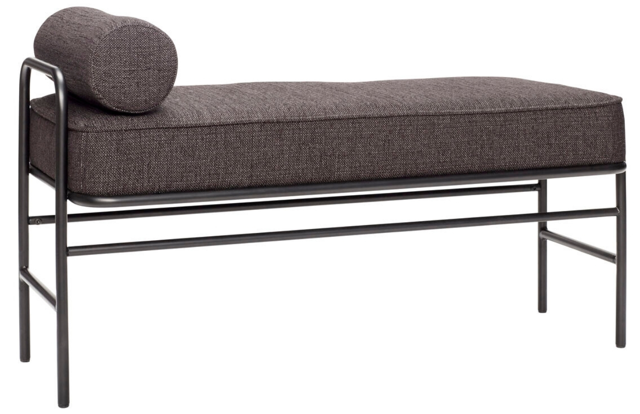 Antracitově šedá čalouněná lavice Hübsch Sadler 106 cm Hübsch